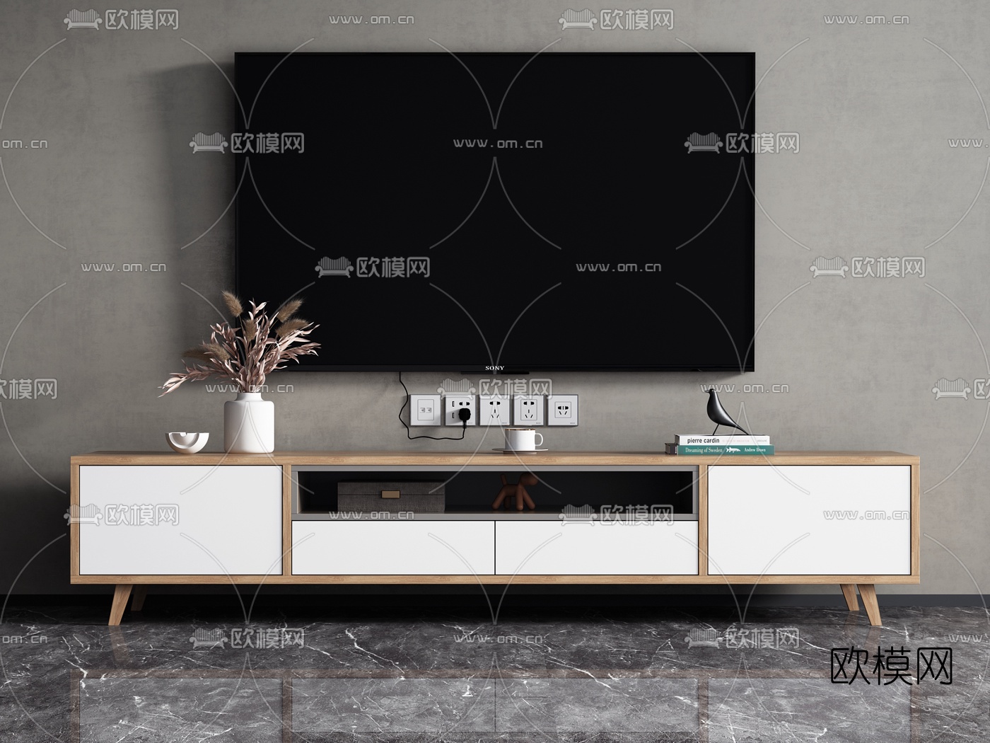 北欧电视柜3d模型