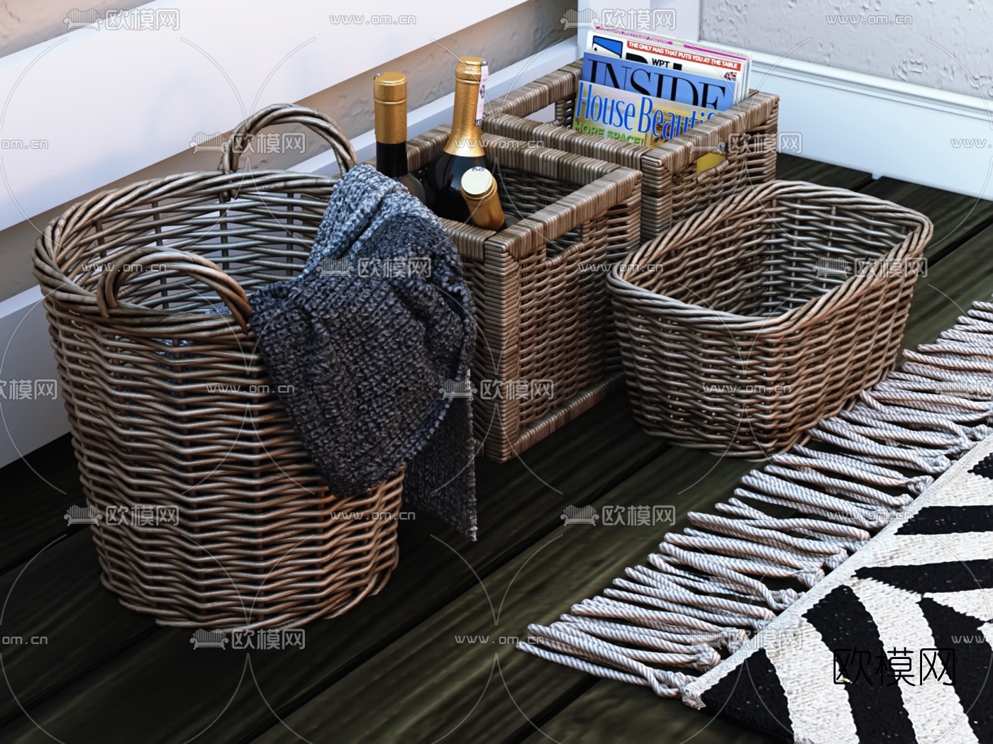 美式花园阳台3d模型下载（渲染图6）