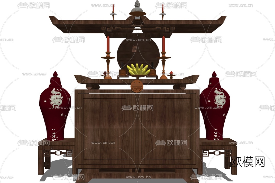 新中式祭祀案台su模型下载_ID10341158_sketchup模型下载-欧模网