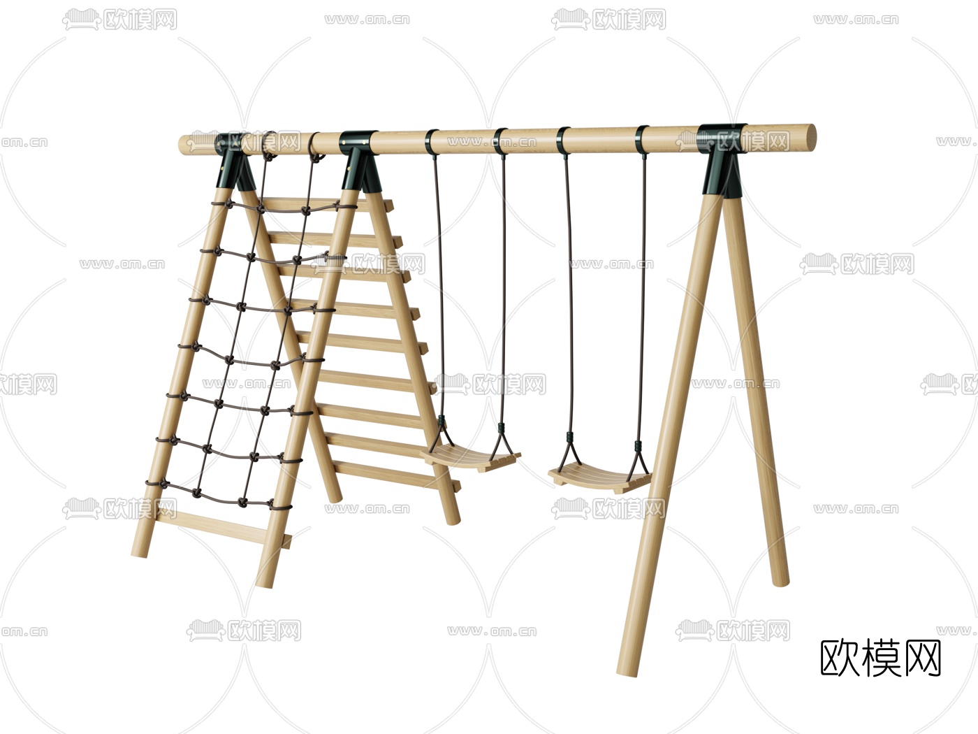 现代攀爬架秋千3d模型下载（渲染图1）