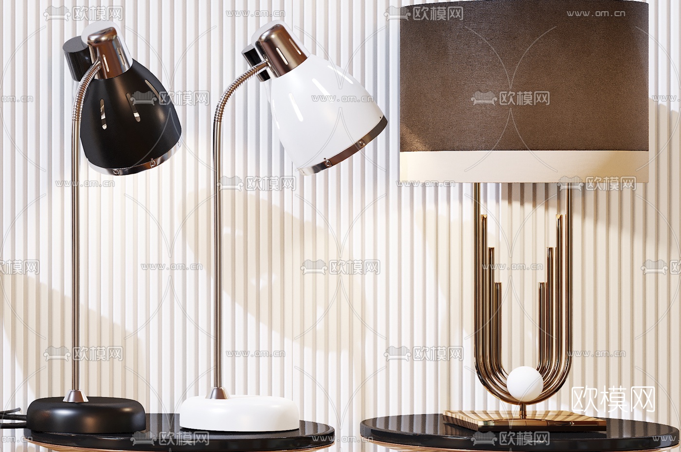 后现代创意金属台灯3d模型下载（渲染图4）