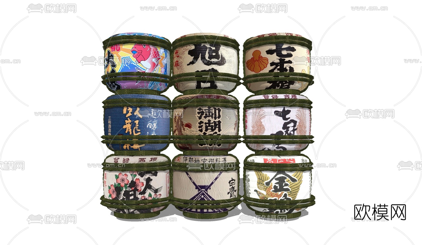 日式灯笼su模型下载