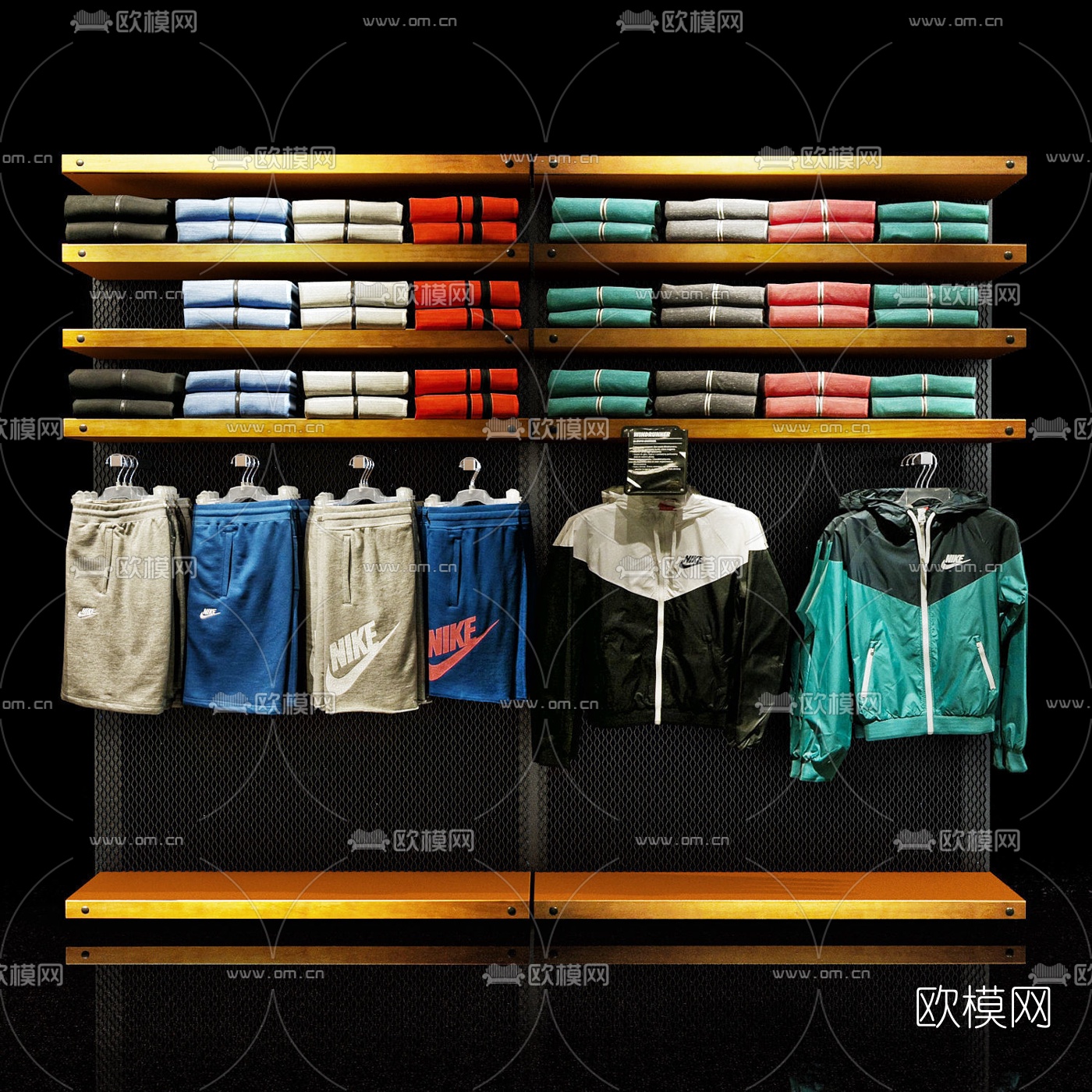 现代耐克服装店展柜3d模型