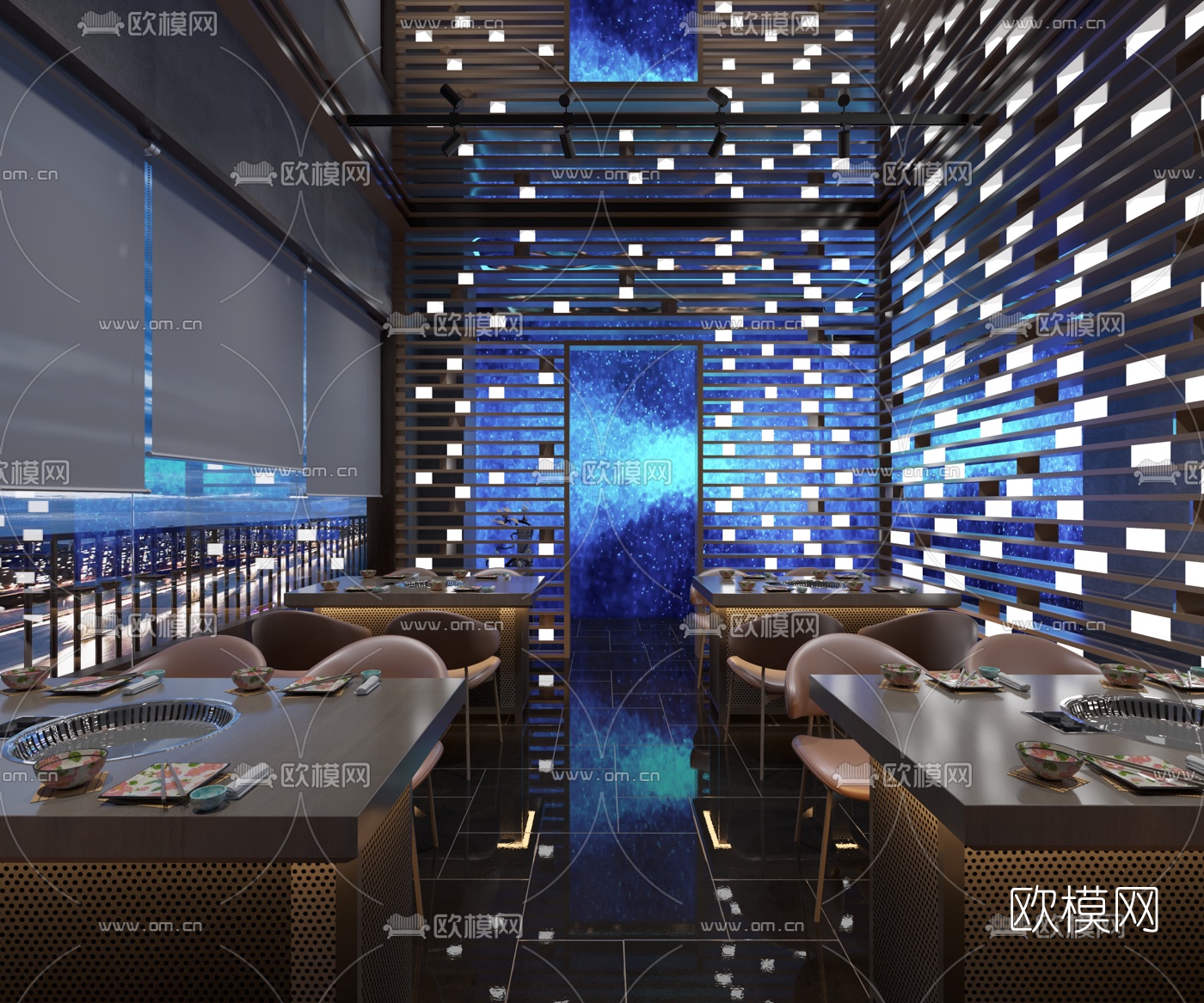 现代时尚火锅店3d模型