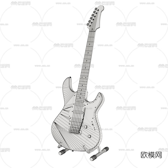 现代音乐电吉他3d模型下载(渲染图2)