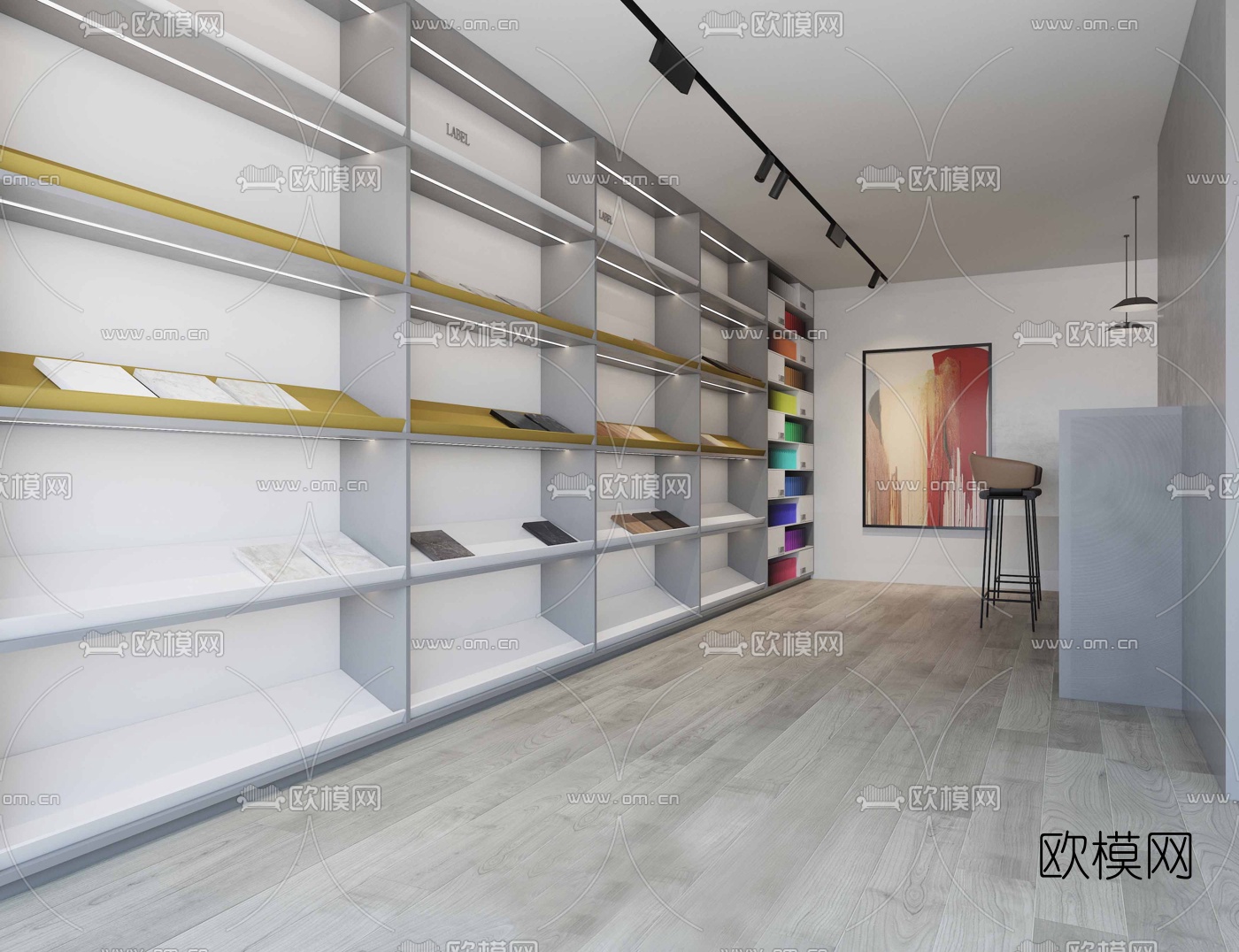 现代极简装饰公司3d模型下载（渲染图5）