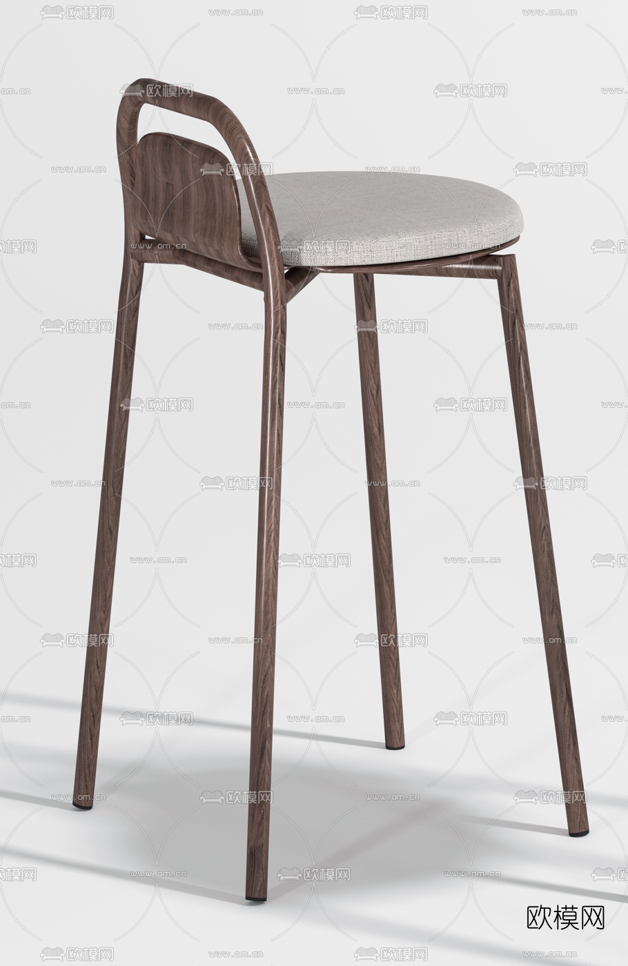 现代简易吧台椅3d模型下载（渲染图2）
