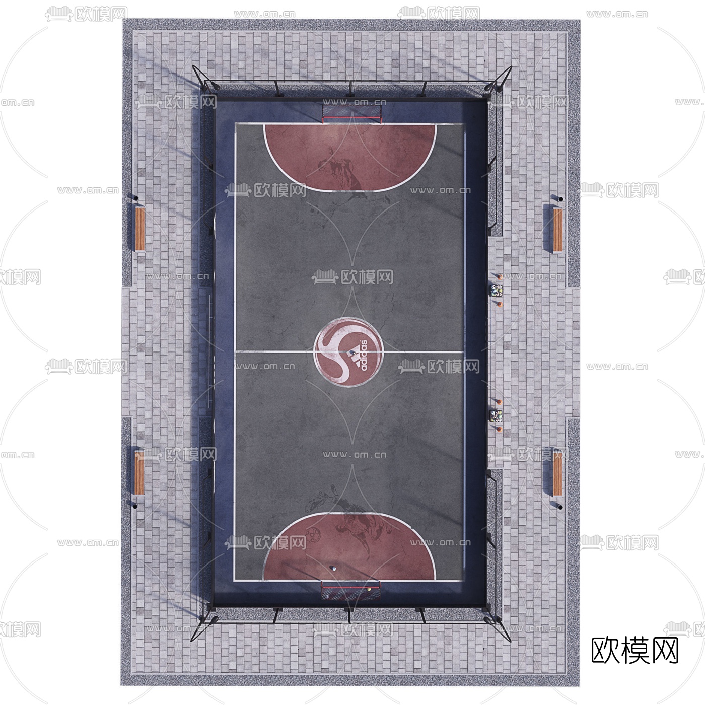 现代足球场3d模型