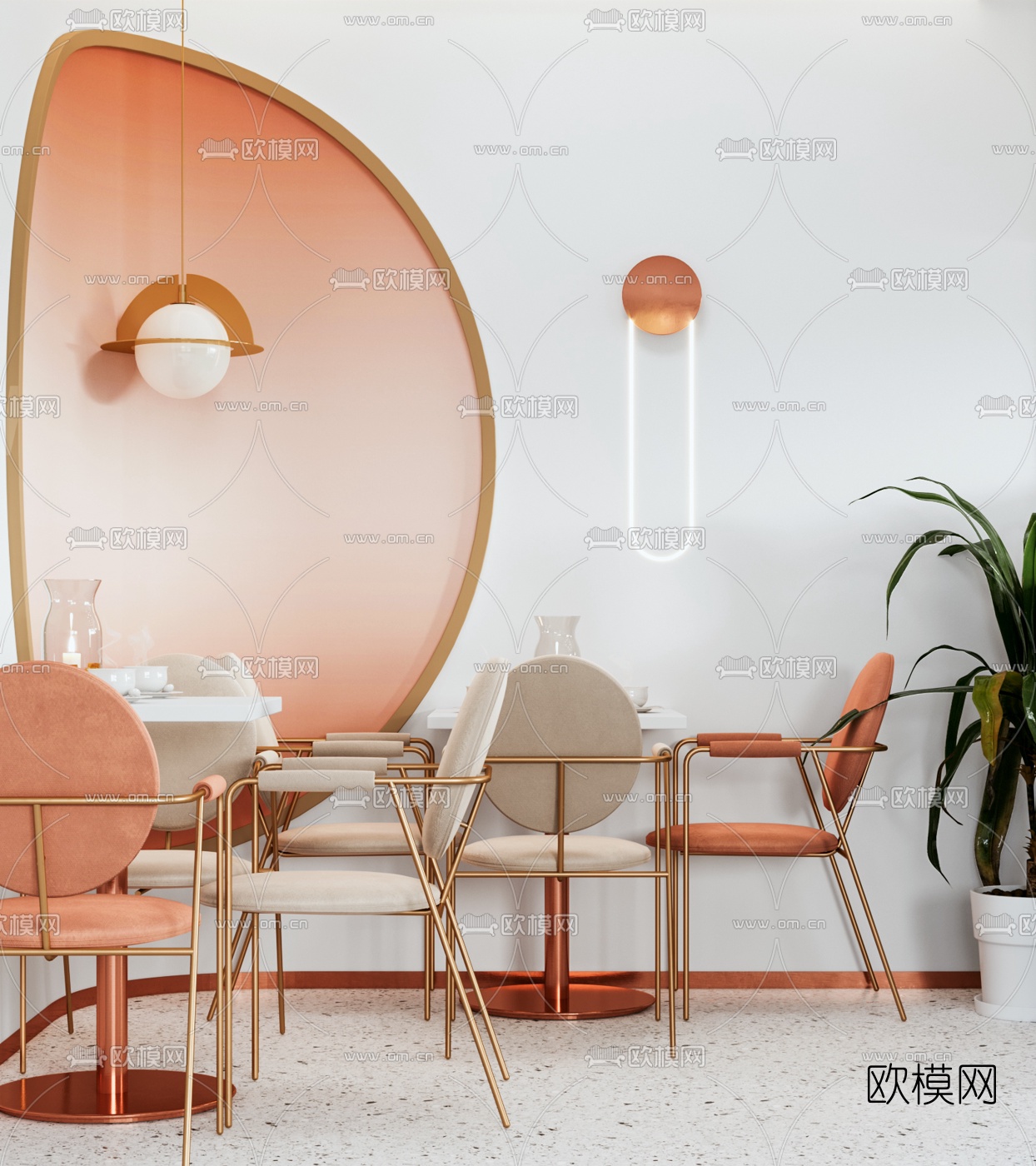 北欧奶茶甜品店3d模型
