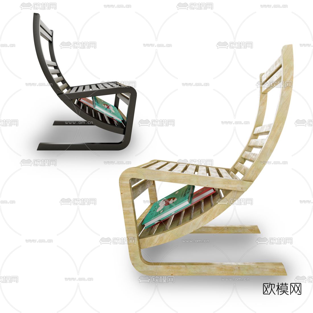 现代座椅休闲躺椅3d模型下载（渲染图3）