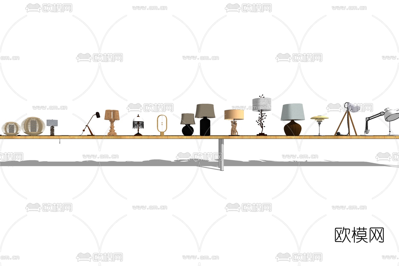 现代台灯组合免费su模型·下载