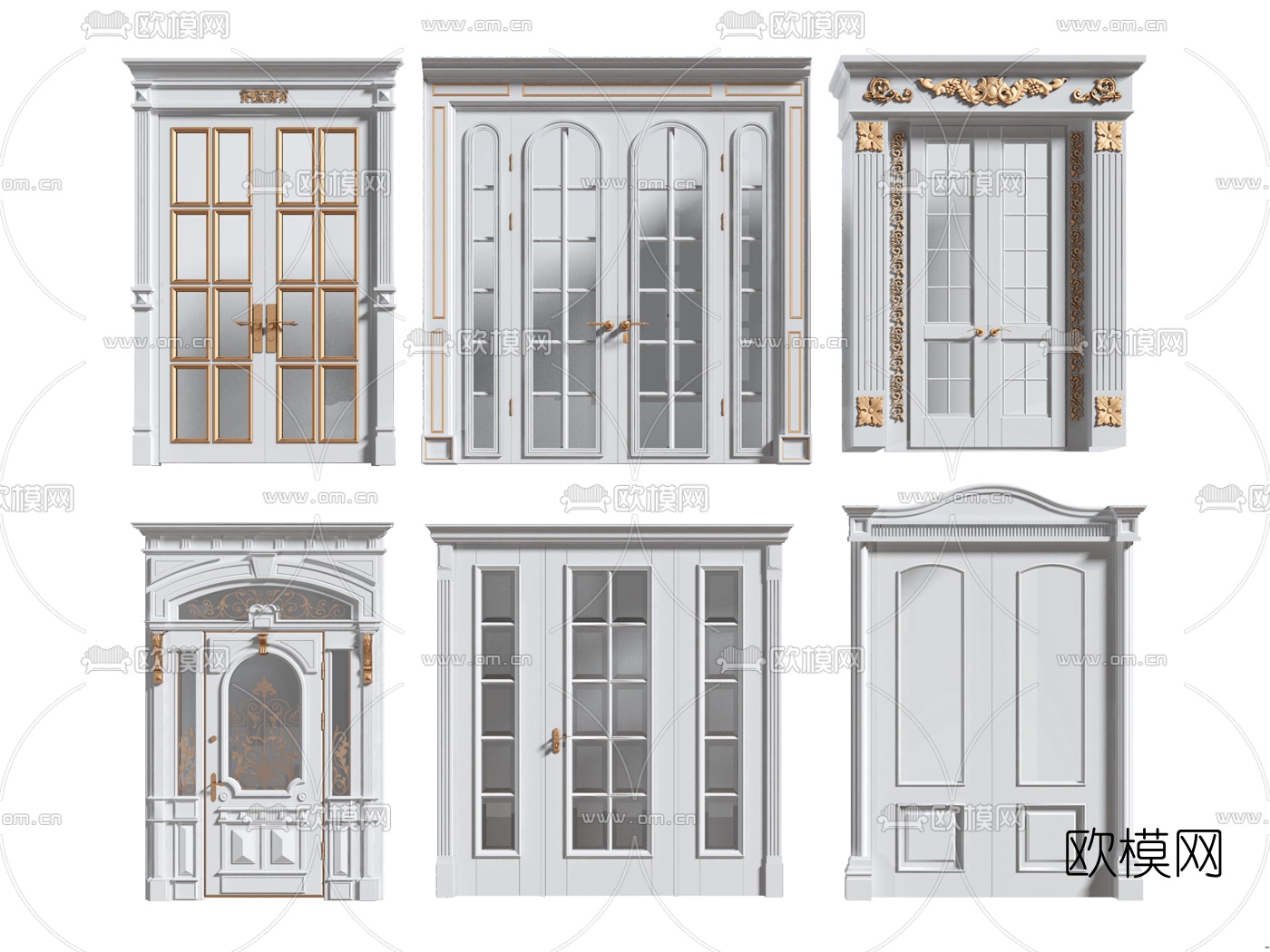 欧式雕花大门3d模型下载