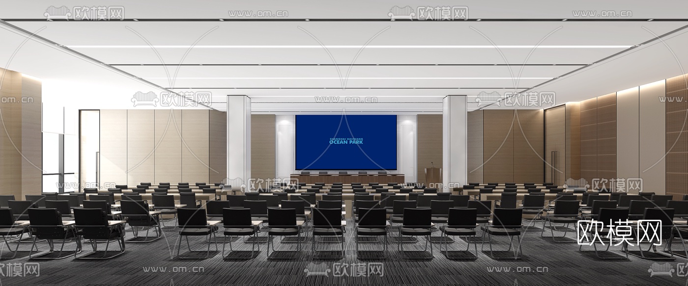 现代大会议室3d模型