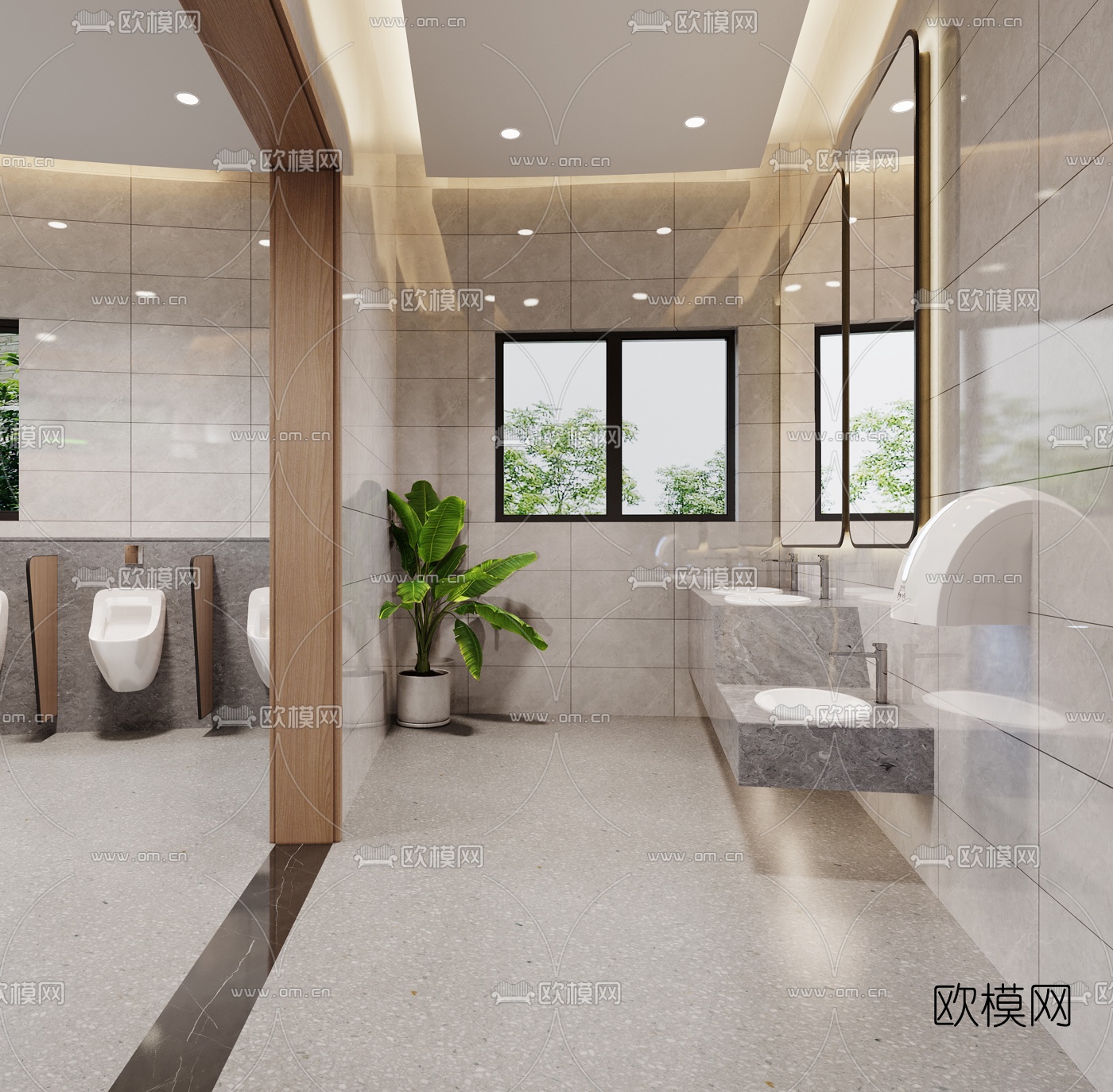 现代公共卫生间3d模型