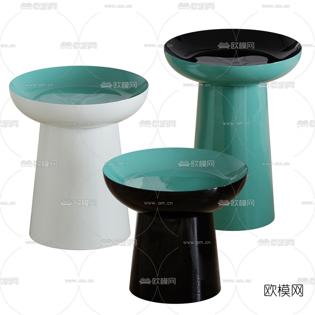 北欧简易边几圆几3d模型下载