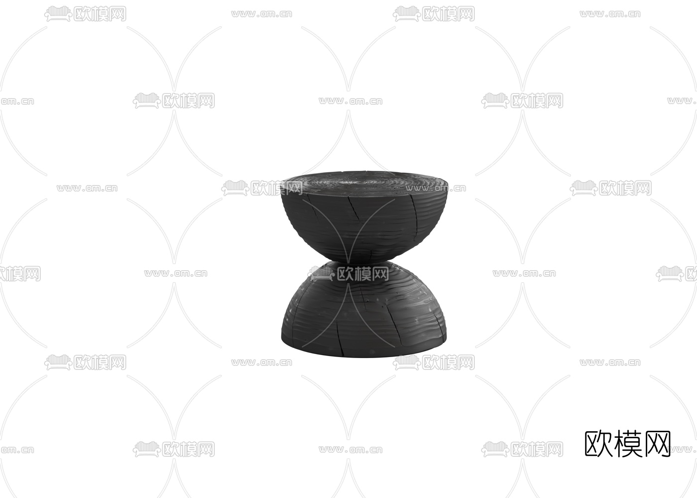 现代原木圆凳3d模型下载