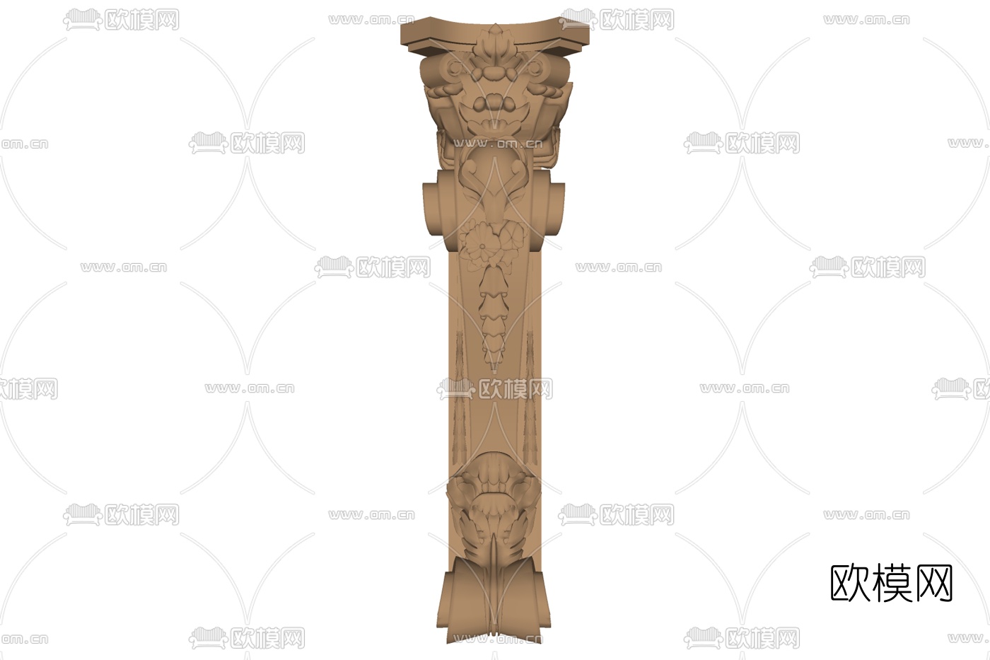 欧式雕花柱子su模型下载