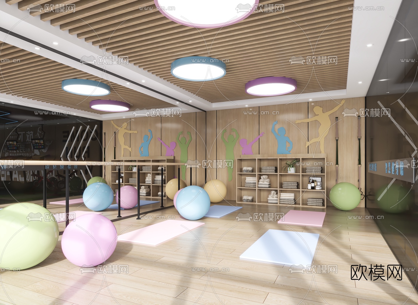 现代健身房3d模型