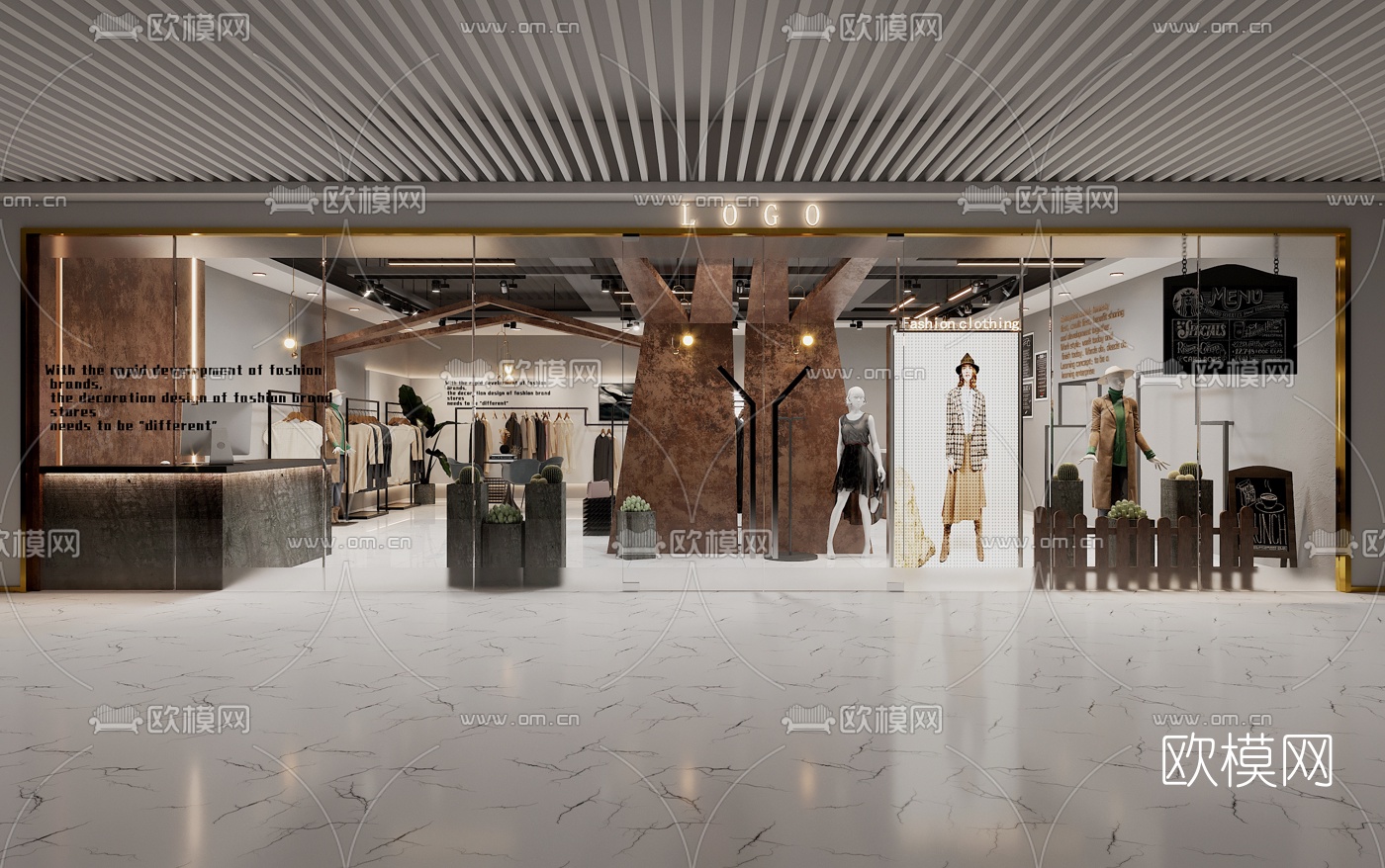 工业风女装店3d模型