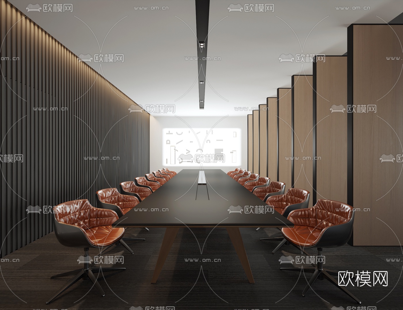 现代会议室3d模型-免费3dmax模型库-欧模网