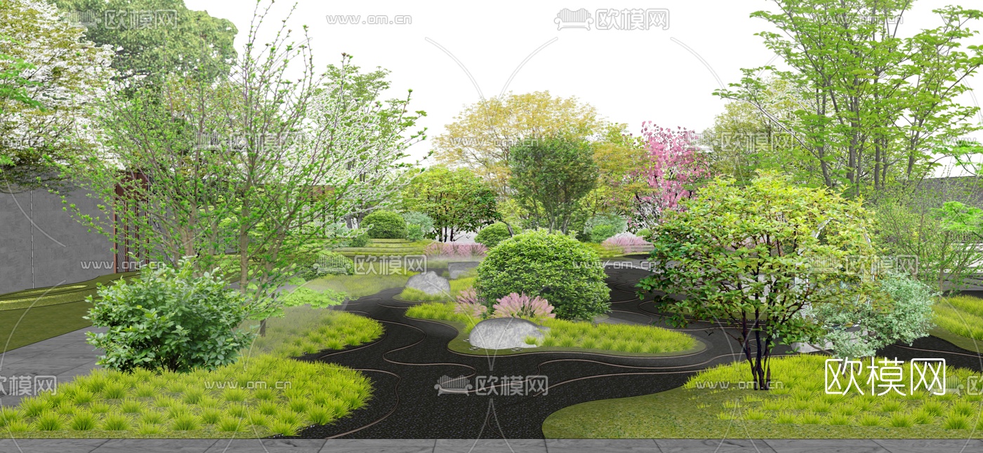 现代公园景观su模型