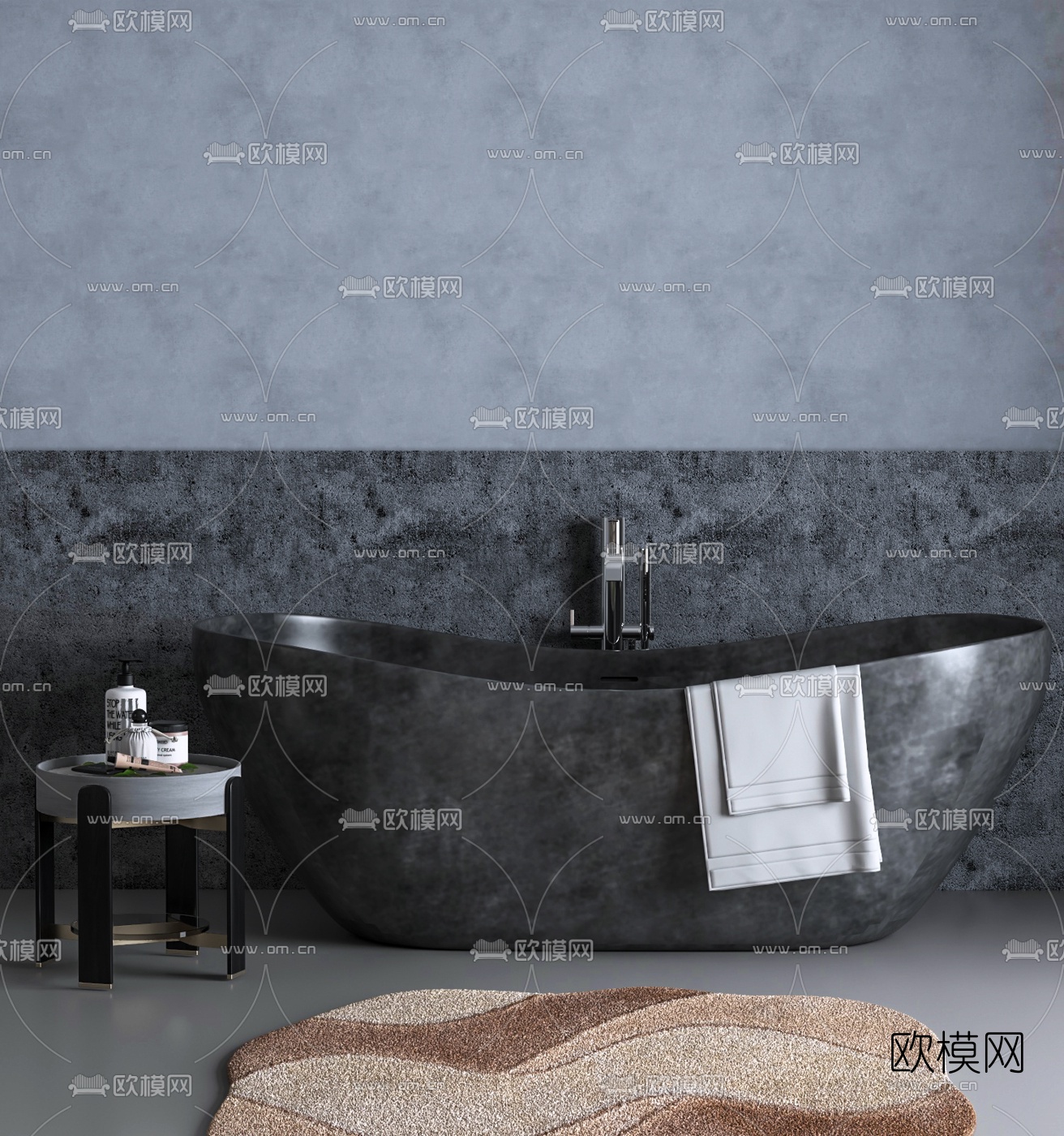 工业风浴缸3d模型下载