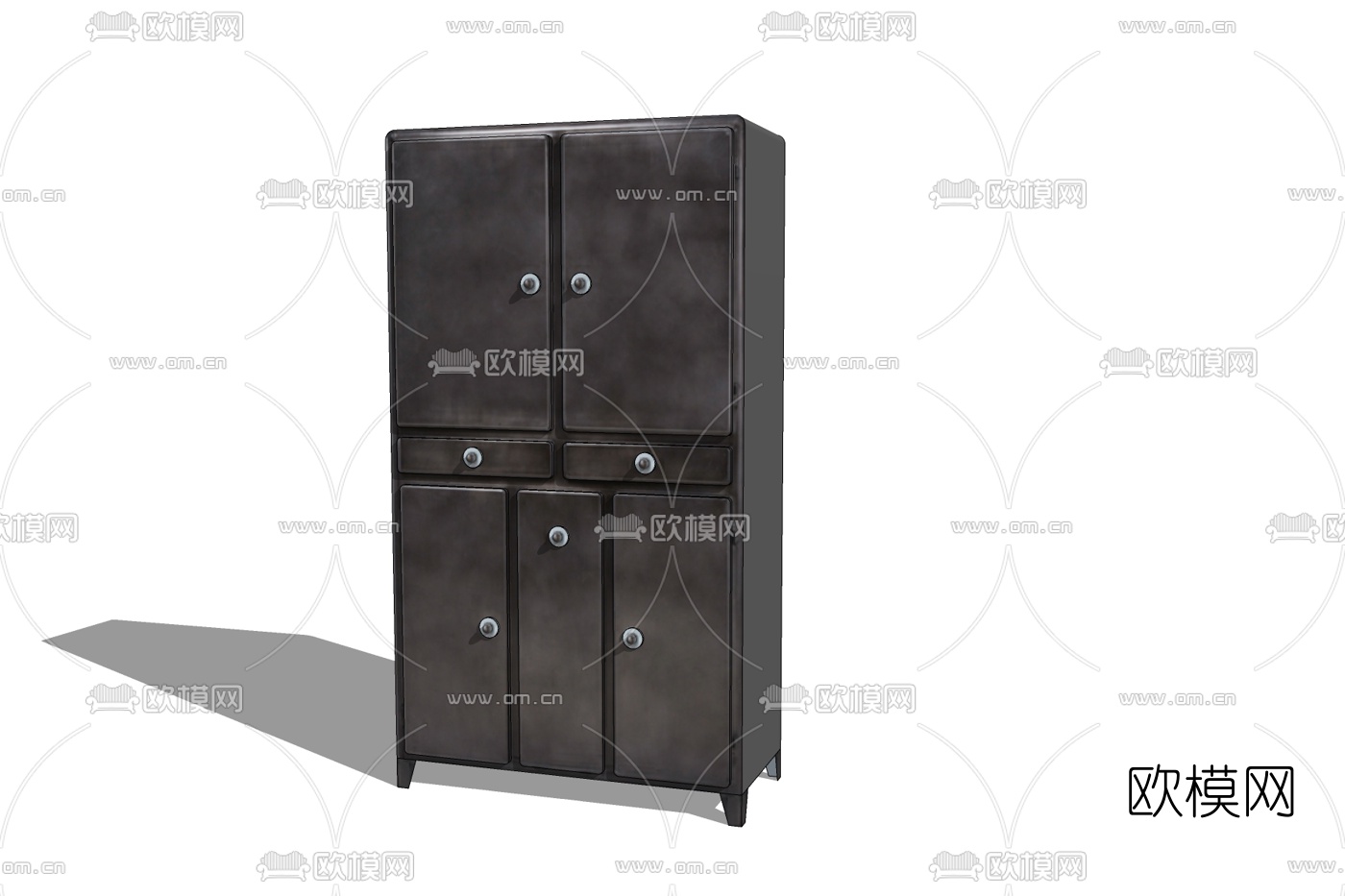 工业风金属衣柜免费su模型下载