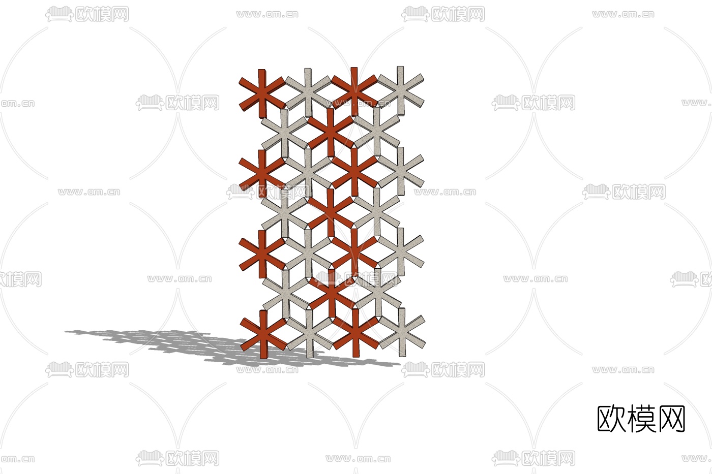 现代镂空隔断免费su模型下载