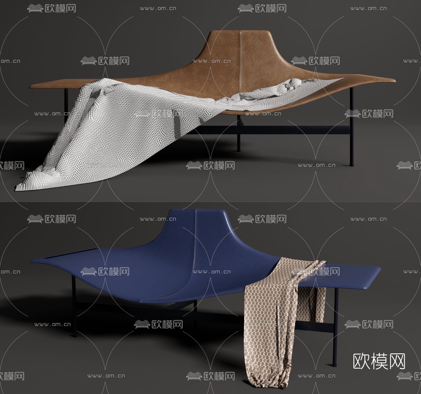 现代异形躺椅贵妃椅su模型下载（渲染图1）