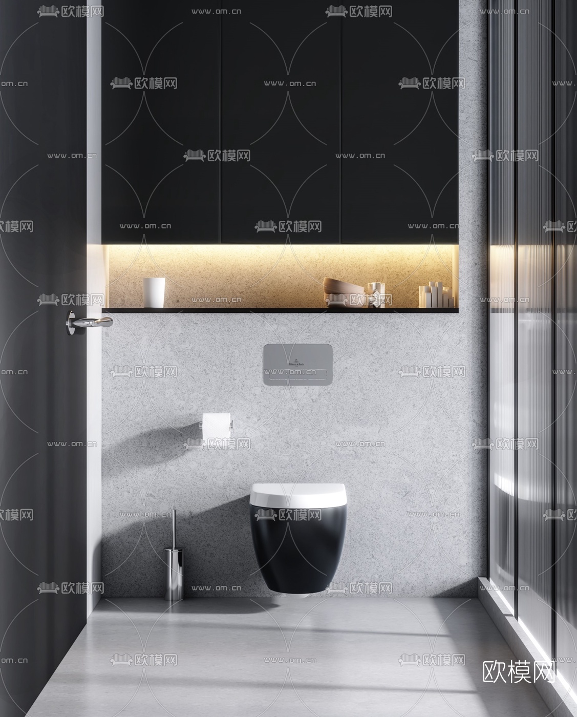 现代卫生间马桶3d模型下载