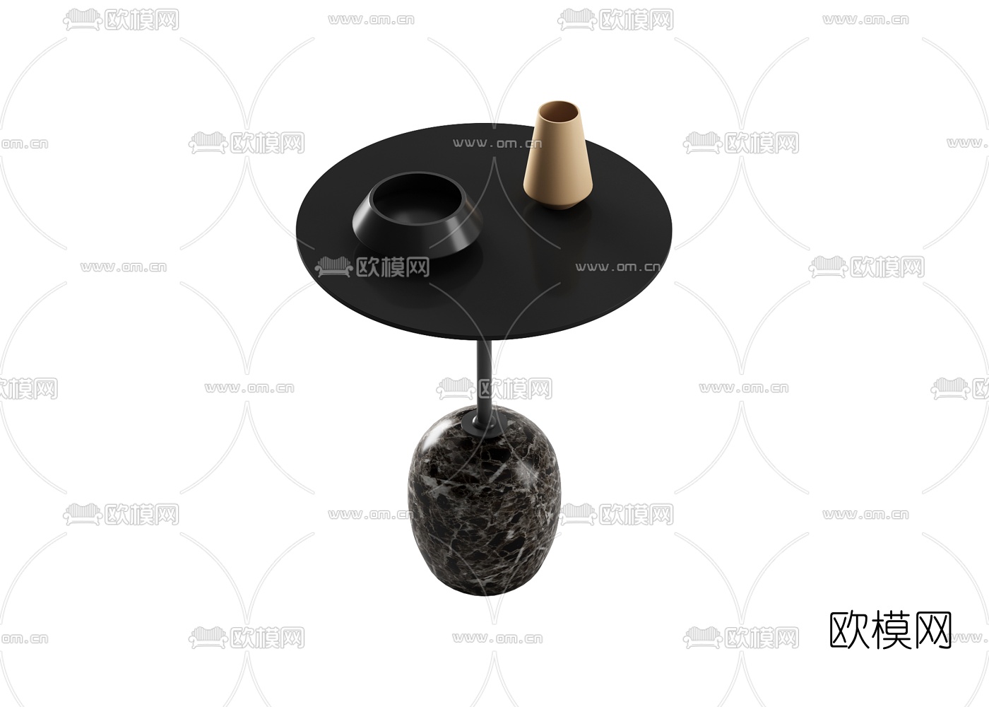 现代角几圆几3d模型