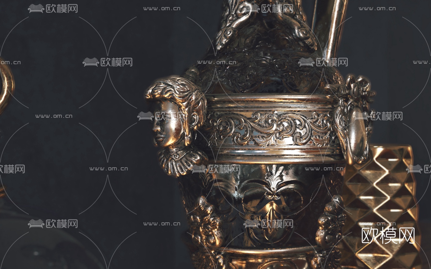 欧式古典酒壶酒瓶摆件3d模型