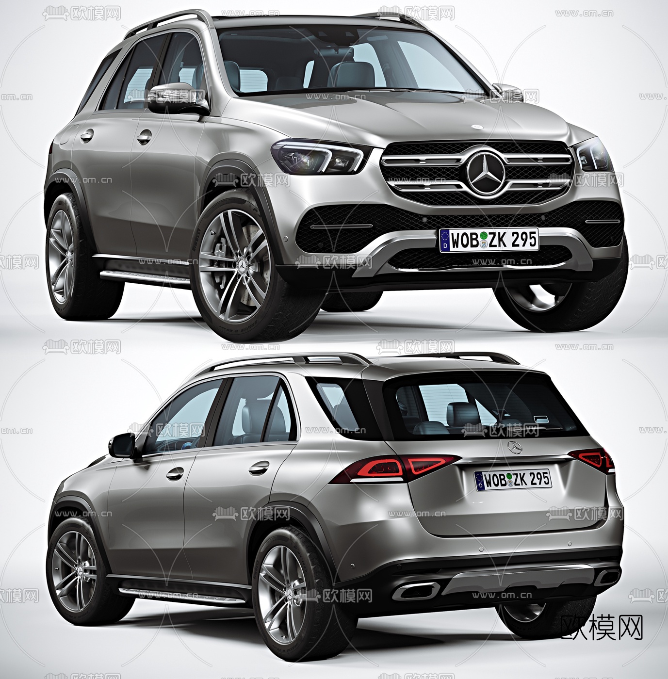 现代奔驰GLE汽车3d模型下载（渲染图1）