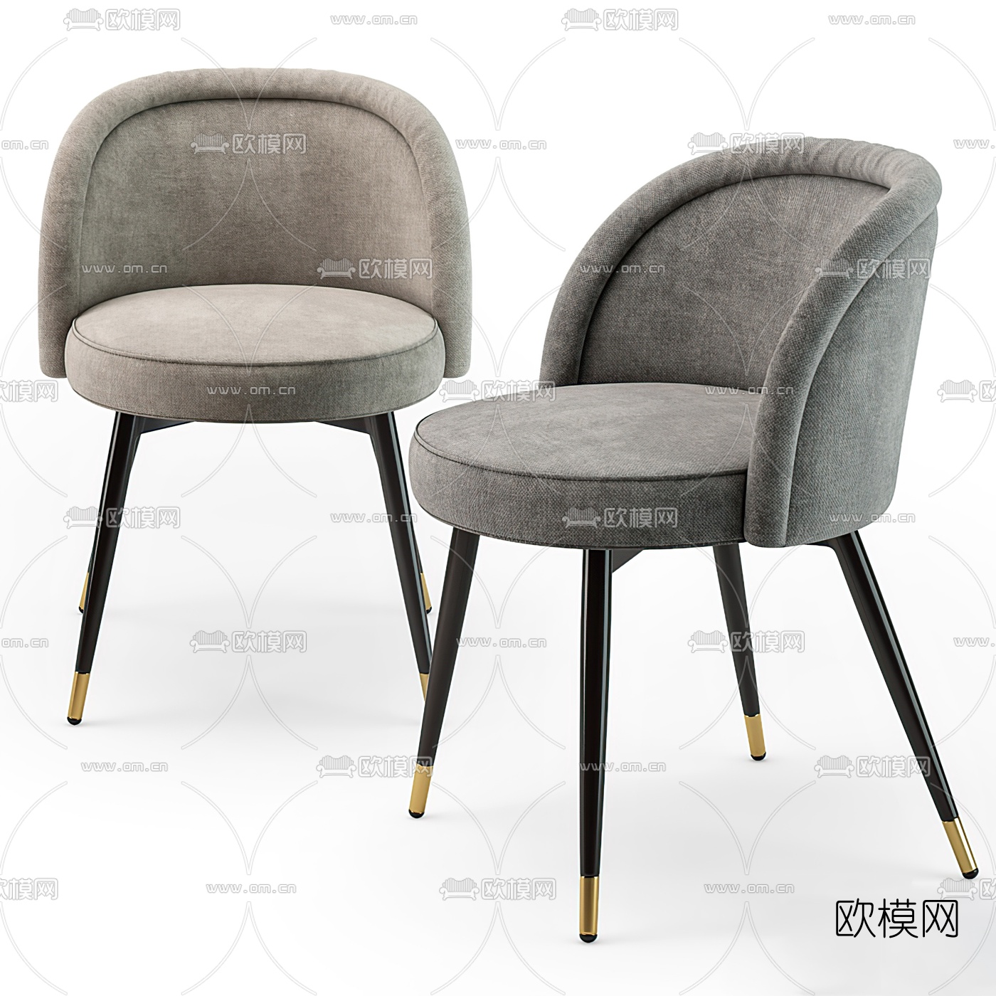 现代布艺餐椅单椅3d模型