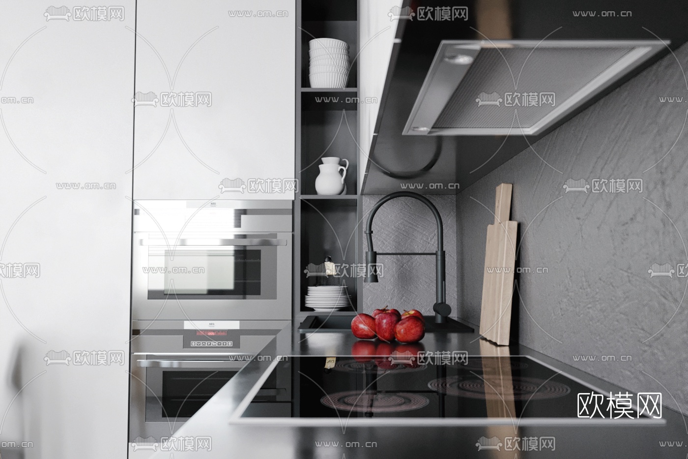现代简约单身公寓3d模型