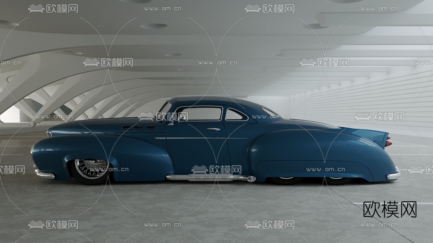 现代复古跑车3d模型