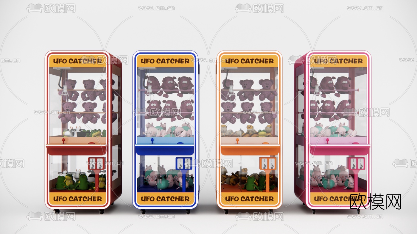 现代抓娃娃机su模型下载（渲染图1）