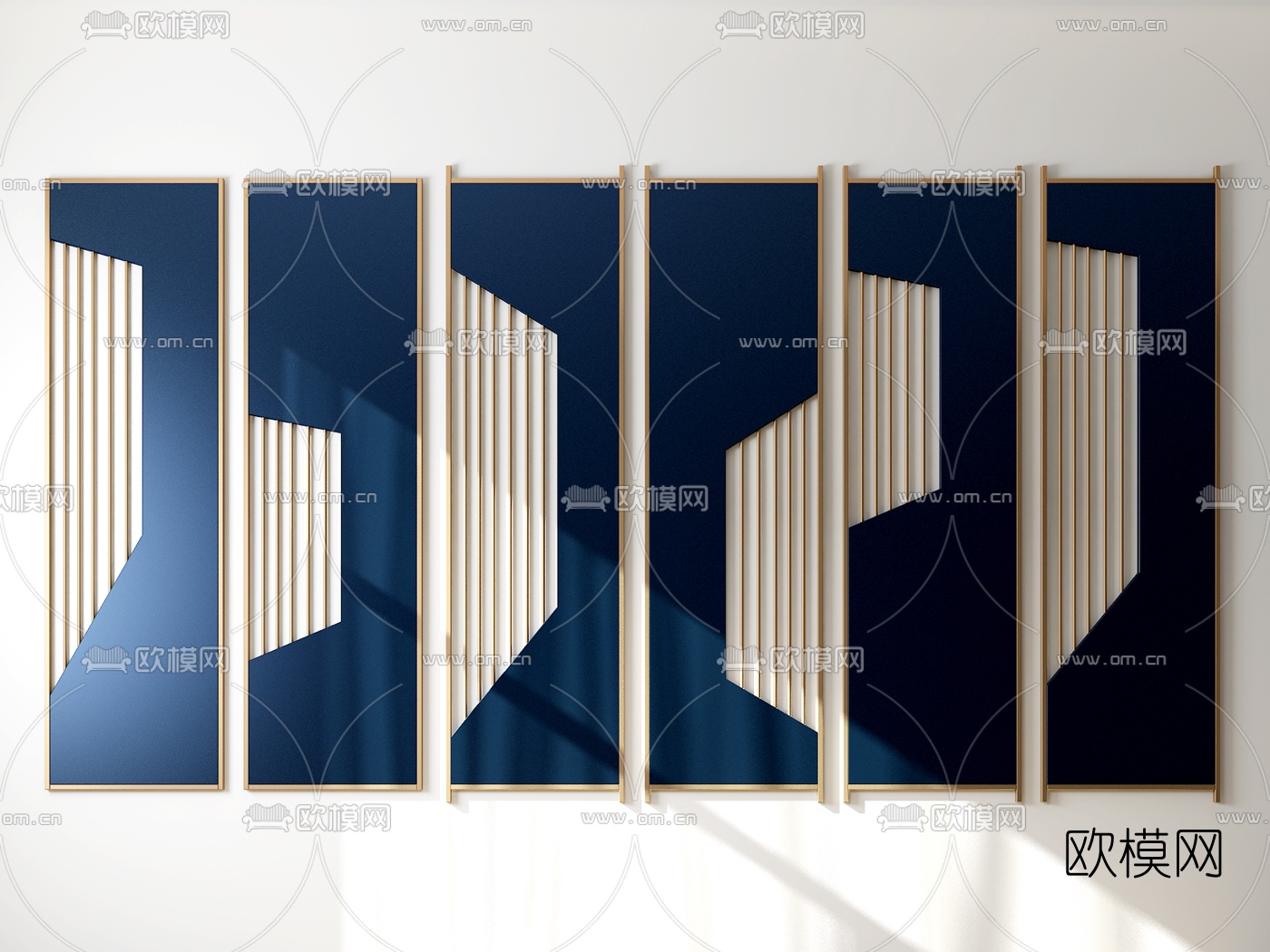 现代金属屏风隔断3d模型下载