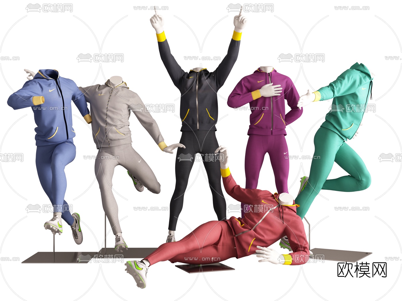 现代耐克运动服装模特摆件3d模型下载