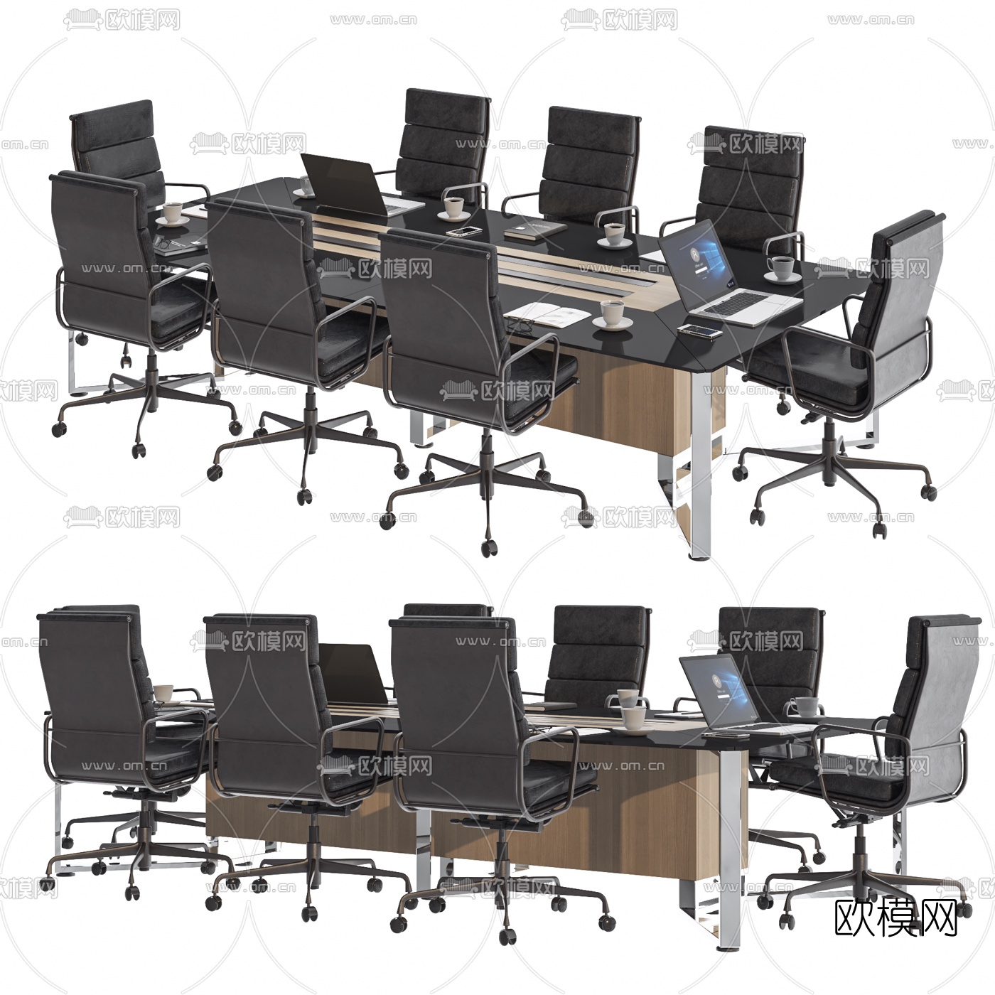 现代会议桌椅3d模型