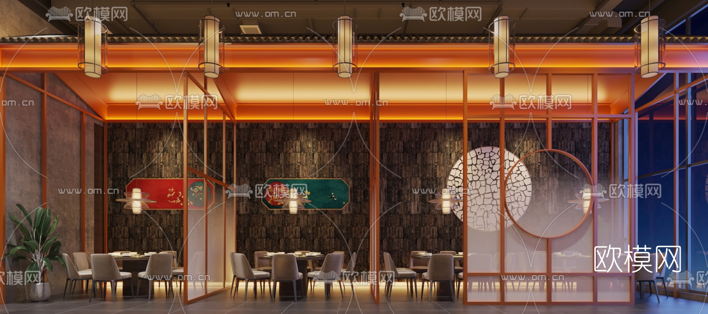 新中式火锅店3d模型