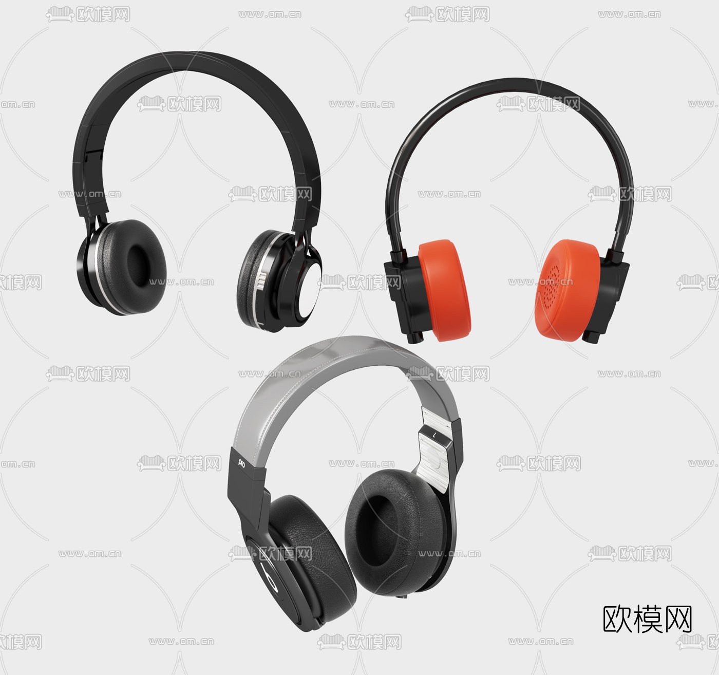 现代头戴式耳机3d模型下载