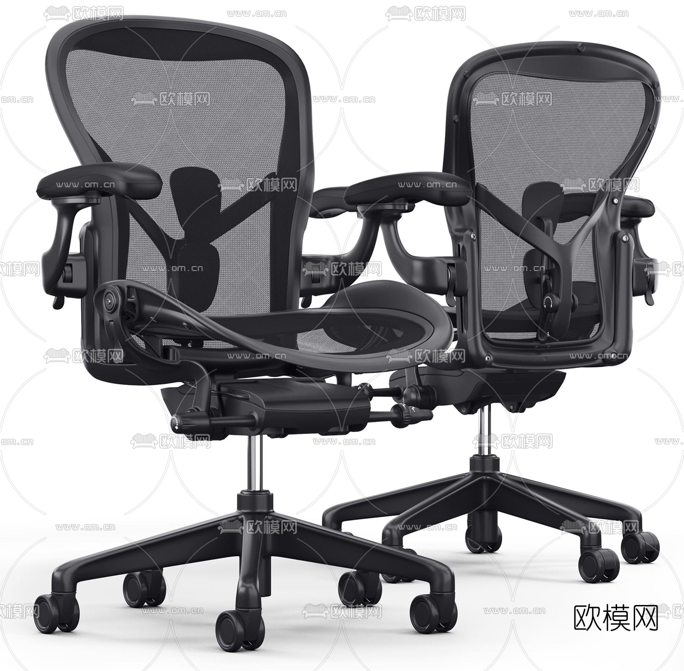 现代布艺办公椅3d模型