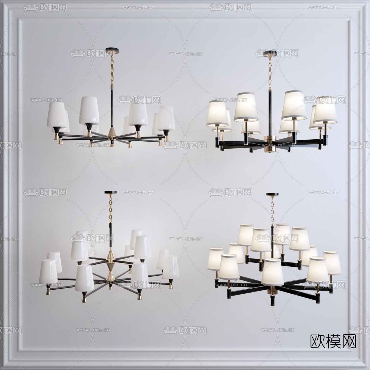 简美轻奢吊灯33d模型下载