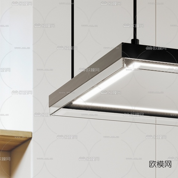 现代橱柜中岛台3d模型下载(渲染图3)