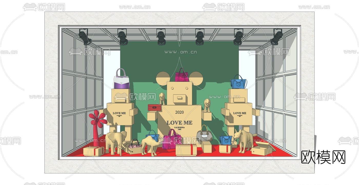 现代春季主题橱窗su模型下载（渲染图4）