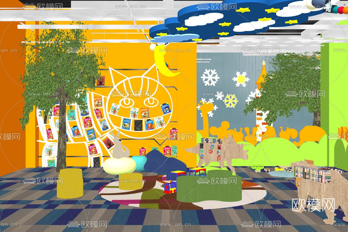 北欧儿童活动室su模型下载