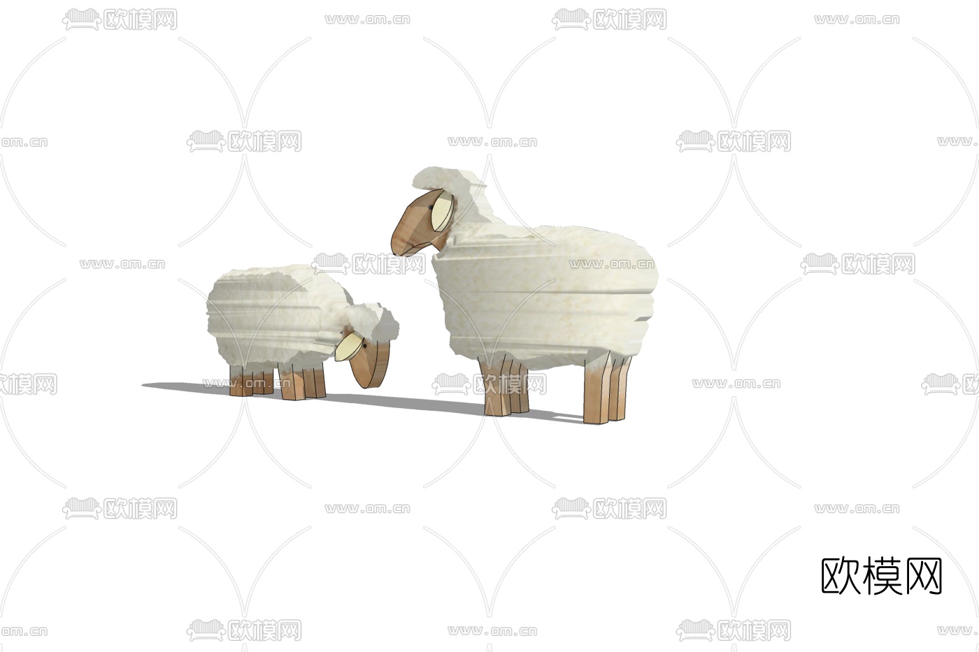 北欧绵羊挂件免费su模型下载