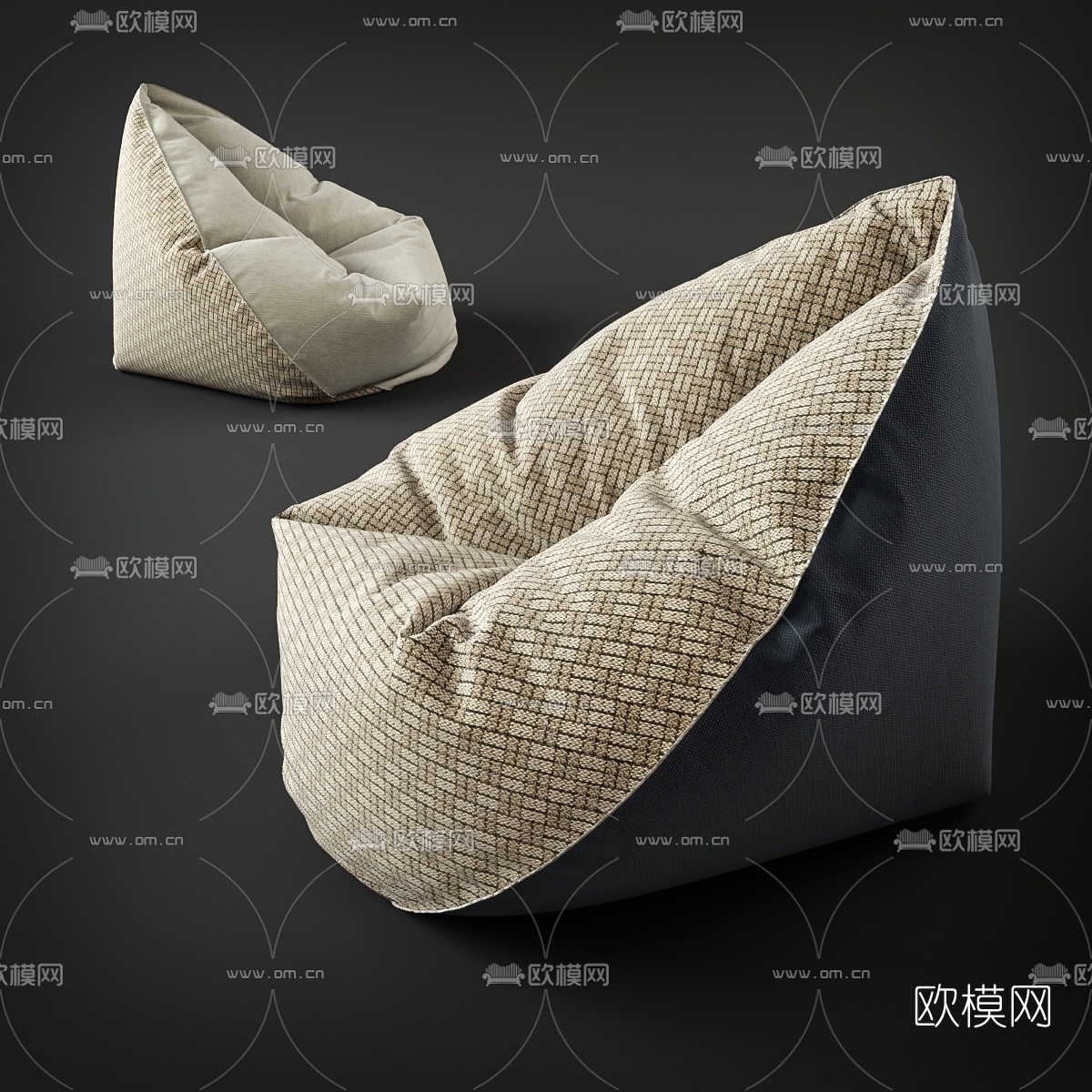 现代布艺懒人沙发3d模型