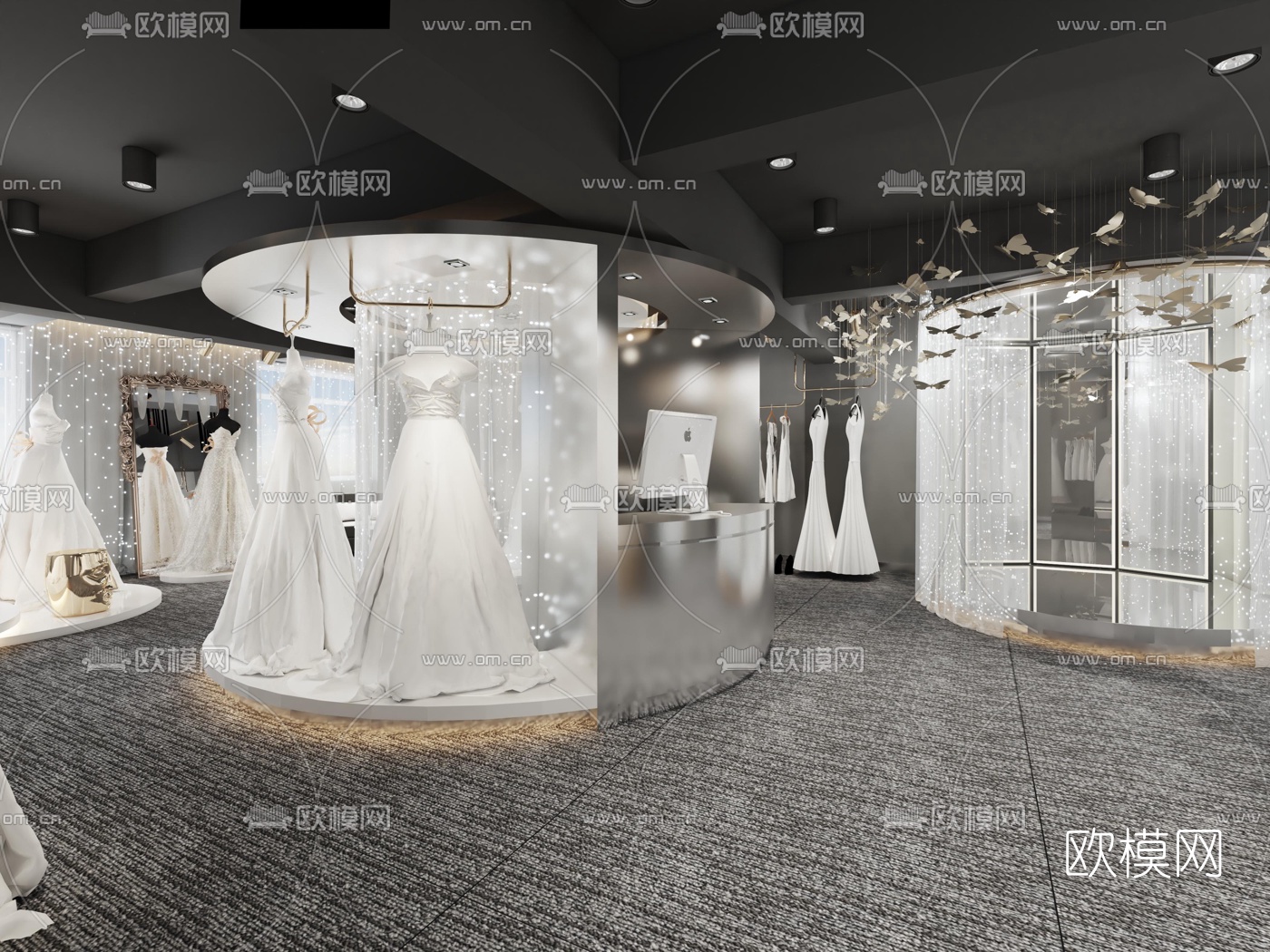现代轻奢婚礼婚纱店3d模型